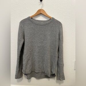 Pink Clover Gray Ribbed Crewneck Sweater
